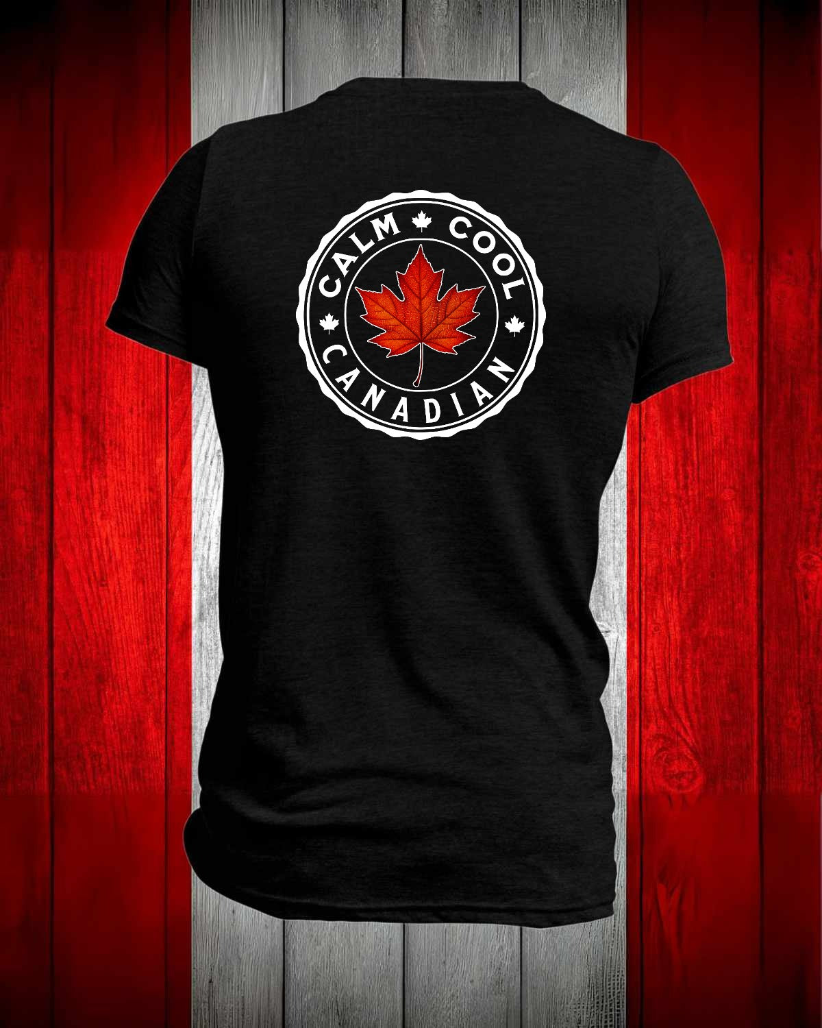 Calm Cool Canadian Leaf Left Chest and Back  Men's Stanfield's Tee