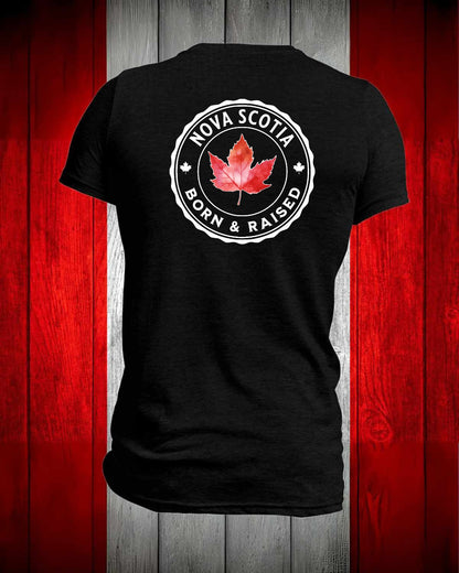 Nova Scotia Born and Raised left chest and back Men's Stanfield's Tee
