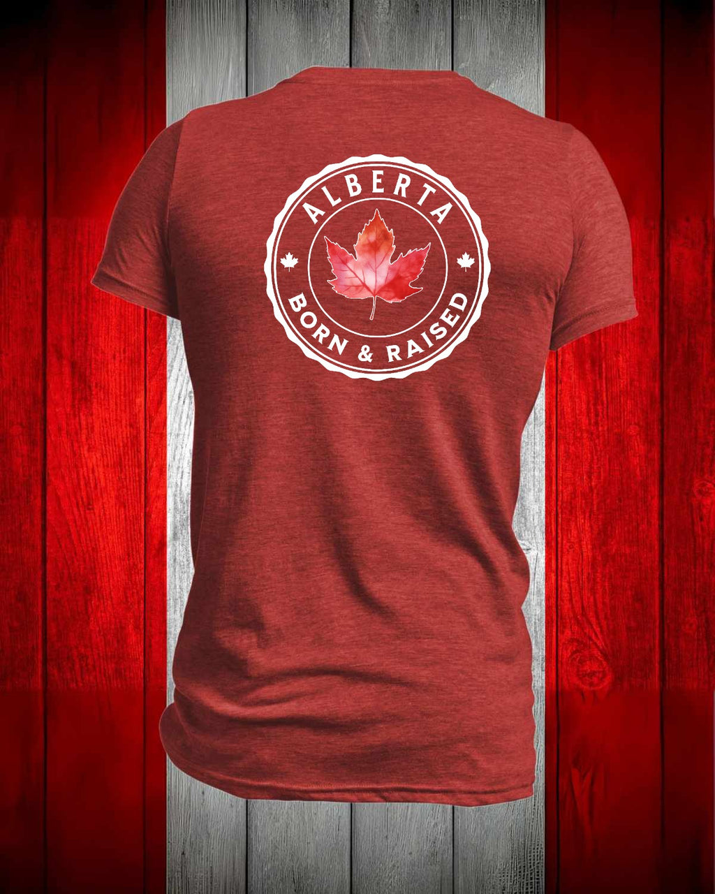 Alberta Born and Raised left chest and back Men's Stanfield's Tee