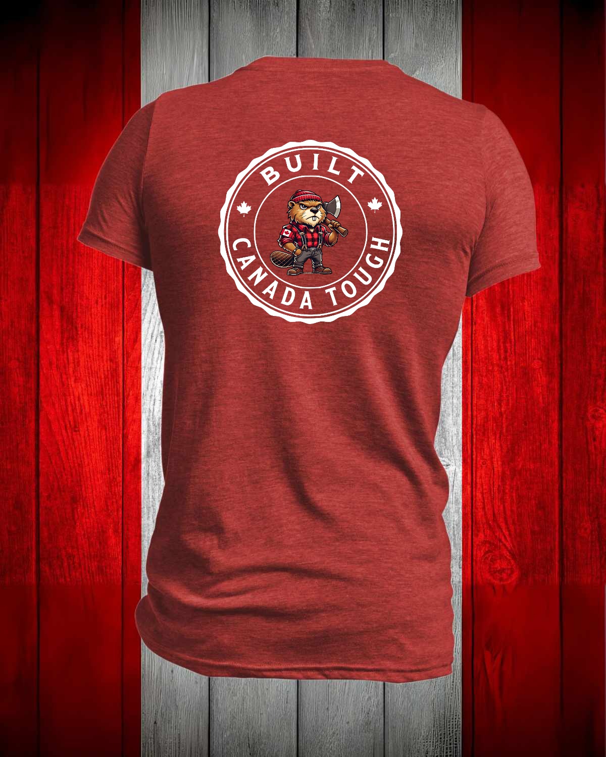 Canadiano Just coffee Eh Male Beaver Left Chest And Back Men's Stanfield's Tee
