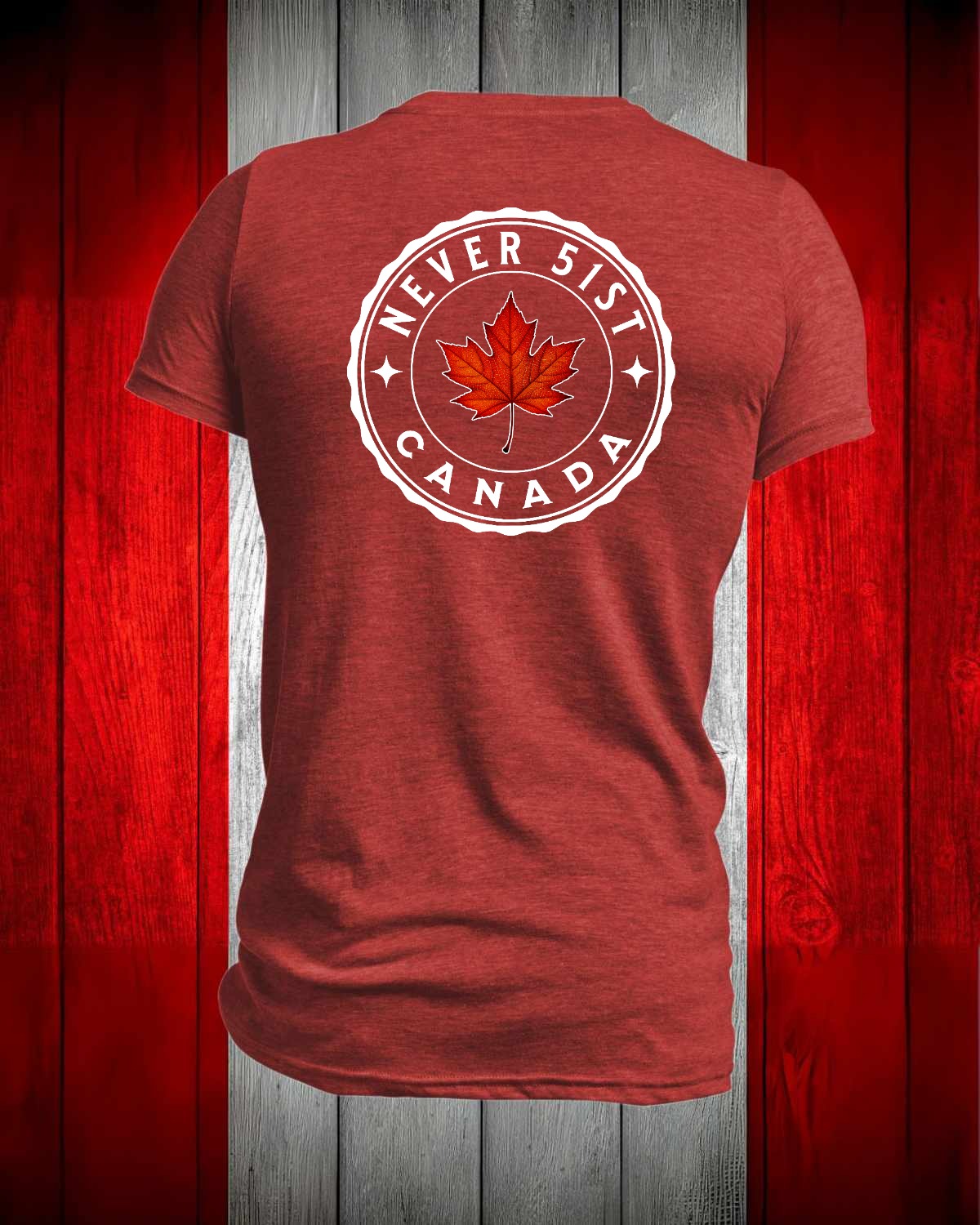 Never 51st Leaf left chest and back Men's Stanfield's Tee