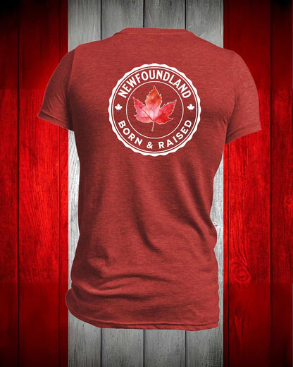 Newfoundland Born and Raised left chest and back Men's Stanfield's Tee