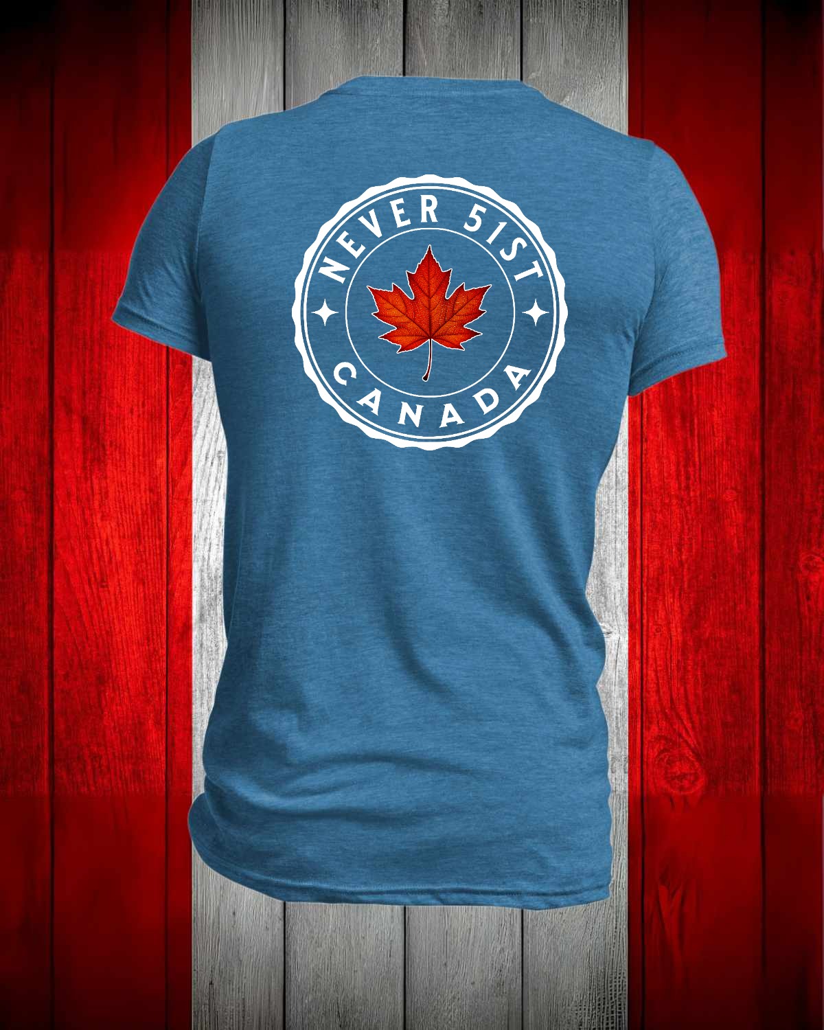 Never 51st Leaf left chest and back Men's Stanfield's Tee