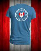 Proud to be Canadian Heart Left Chest and back Men's Stanfield's Tee