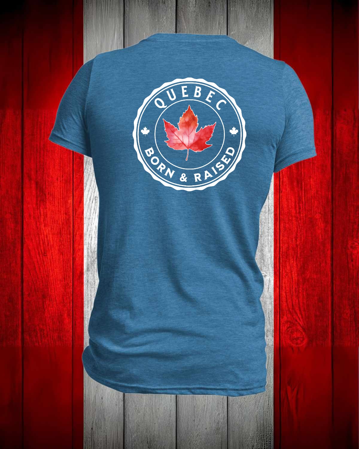Quebec Born and Raised left chest and back Men's Stanfield's Tee