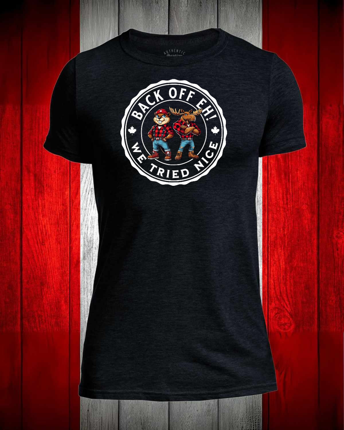 Back Off Eh! We Tried Nice Men's Stanfield's Tee