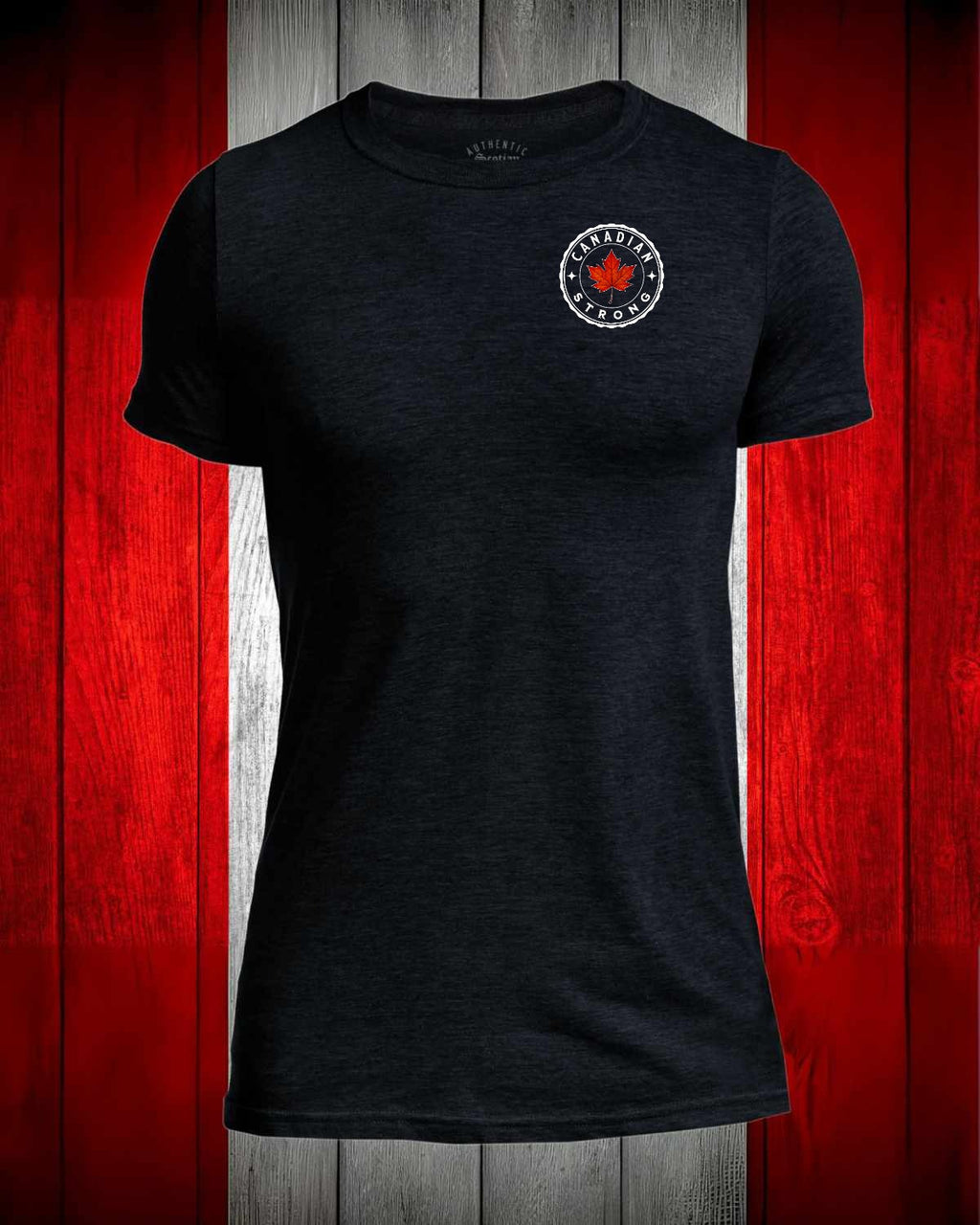 Canadian Strong Leaf left chest and back Men's Stanfield's Tee