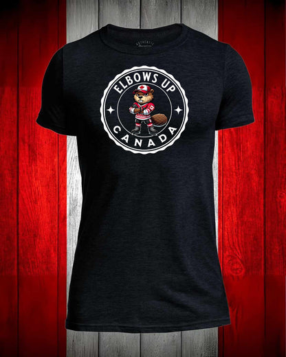Elbows Up Beaver Full Front Men's Stanfield's Tee