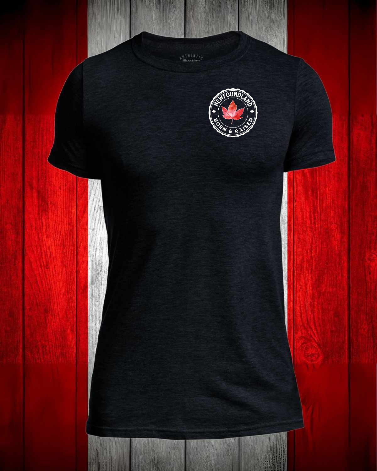 Newfoundland Born and Raised left chest and back Men's Stanfield's Tee