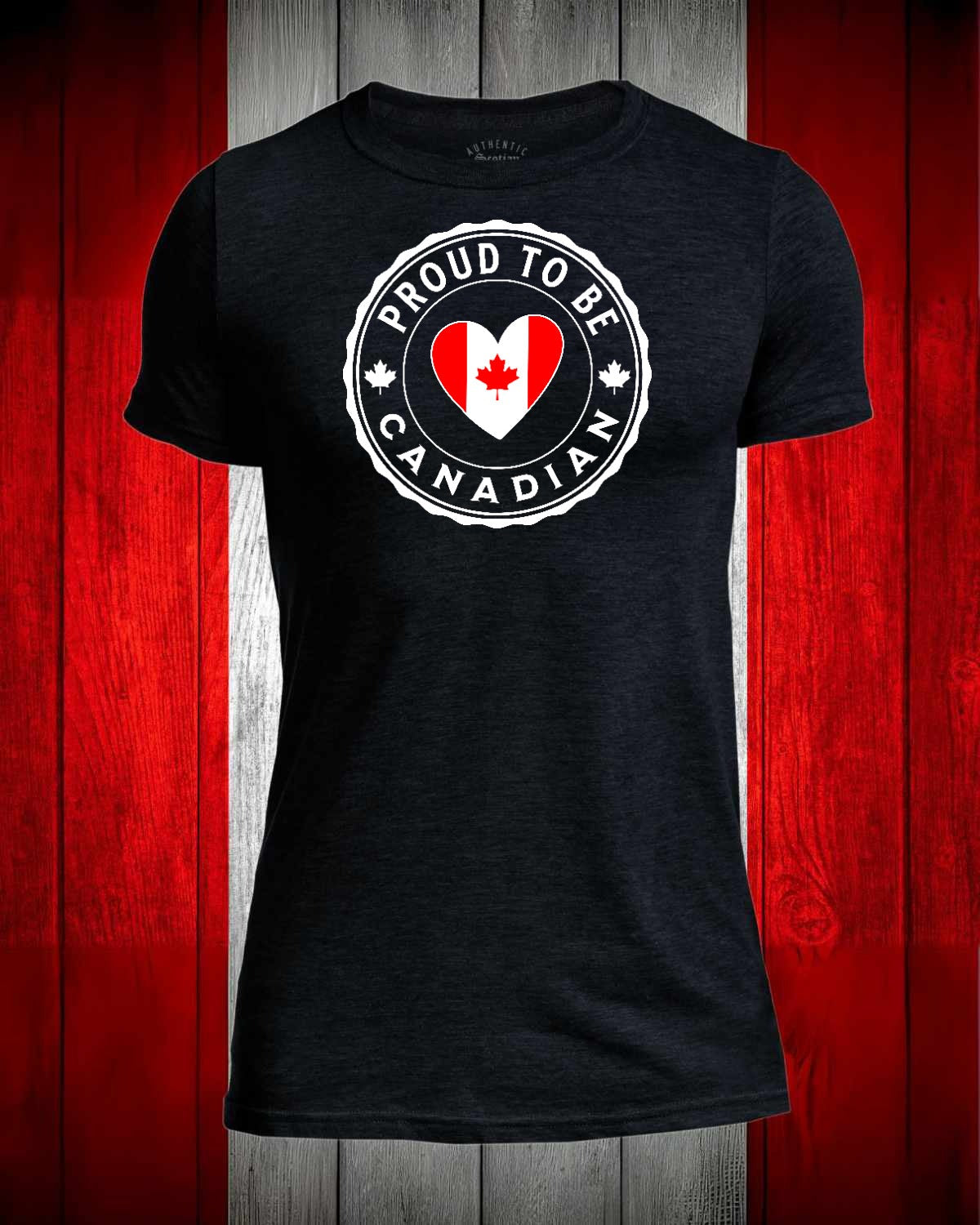 Proud to be Canadian Heart Flag Full Men's Stanfield's Tee
