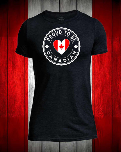 Proud to be Canadian Heart Flag Full Men's Stanfield's Tee