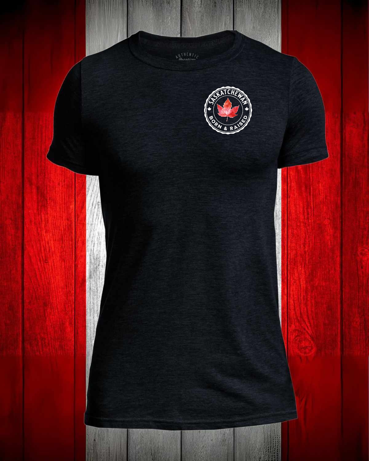 Saskatchewan Born and Raised left chest Men's Stanfield's Tee