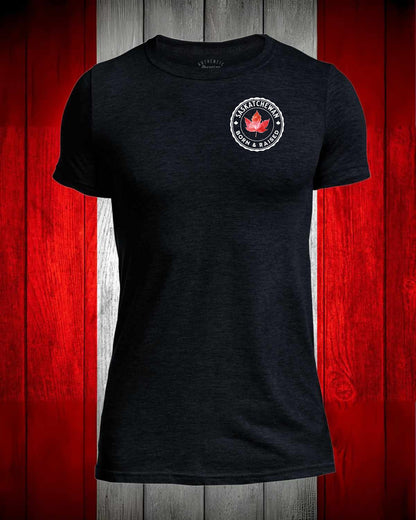 Saskatchewan Born and Raised left chest Men's Stanfield's Tee