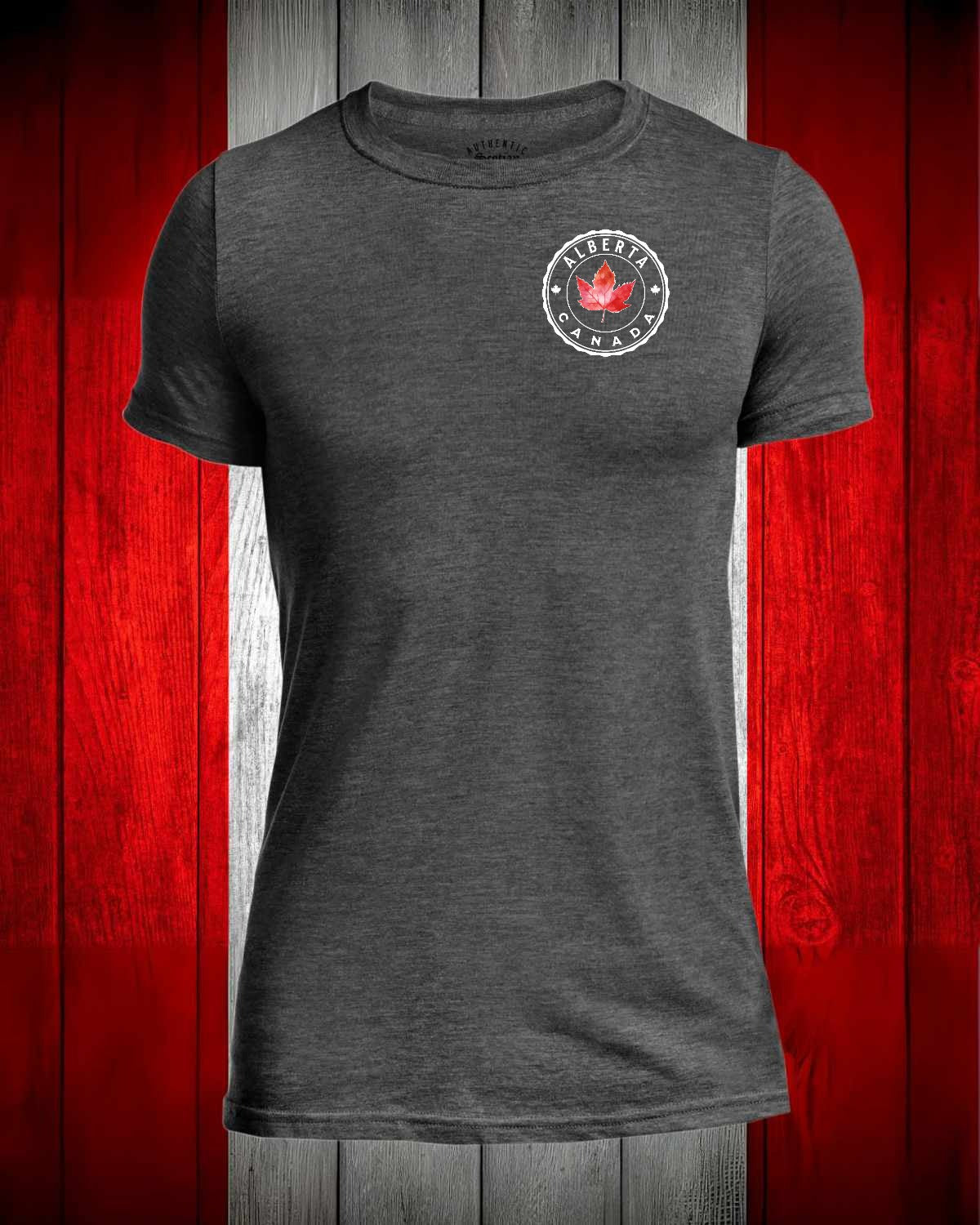 Alberta Canada left chest and back Men's Stanfield's Tee