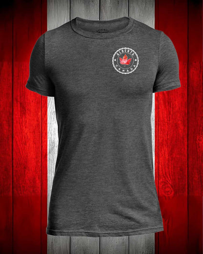 Alberta Canada left chest and back Men's Stanfield's Tee