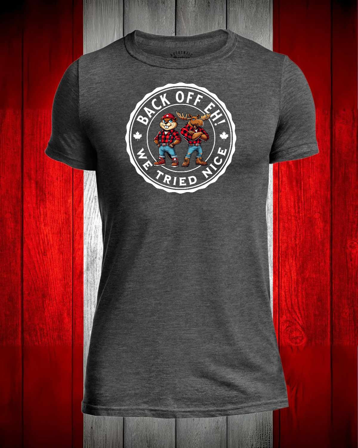 Back Off Eh! We Tried Nice Men's Stanfield's Tee