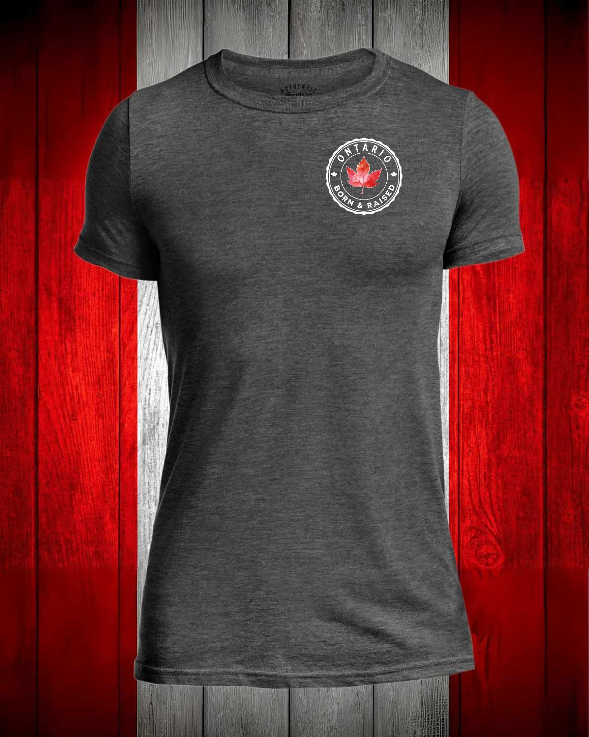 Ontario Born and Raised left chest and back Men's Stanfield's Tee