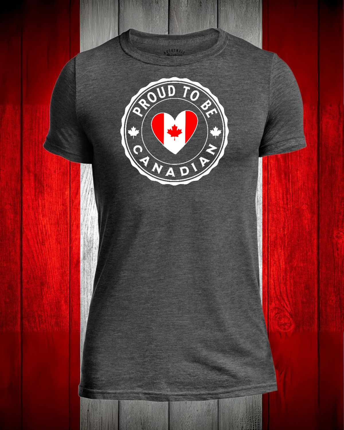 Proud to be Canadian Heart Flag Full Men's Stanfield's Tee