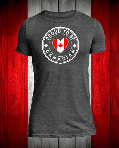 Proud to be Canadian Heart Flag Full Men's Stanfield's Tee