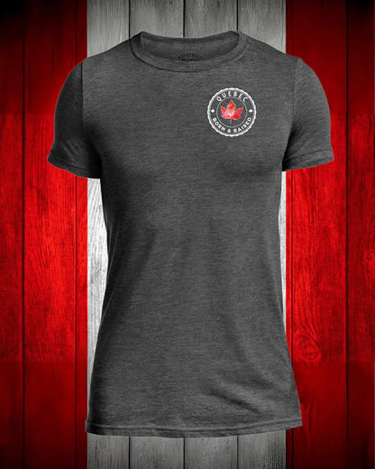Quebec Born and Raised left chest and back Men's Stanfield's Tee