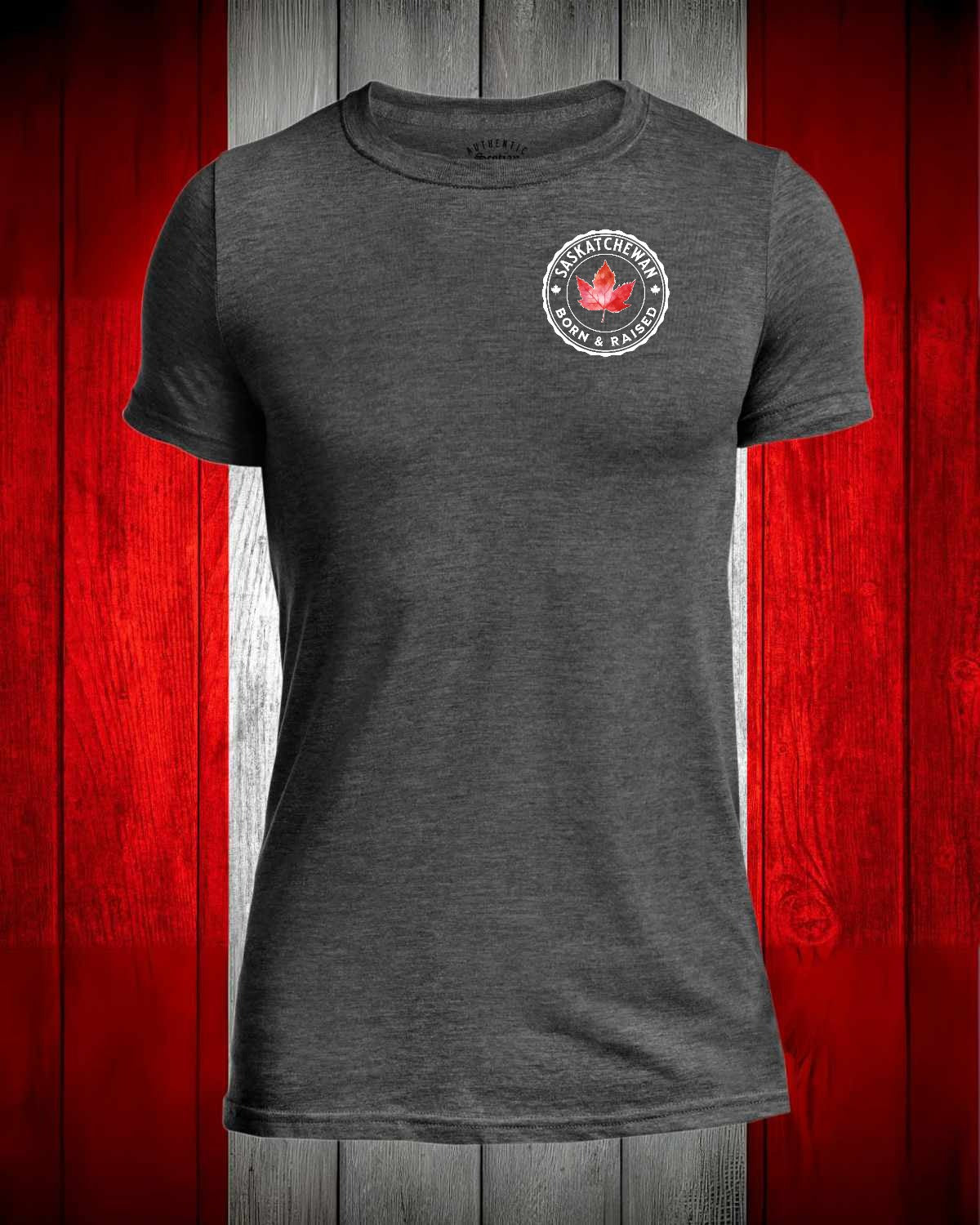 Saskatchewan Born and Raised left chest Men's Stanfield's Tee