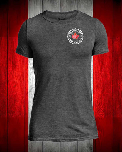 Saskatchewan Born and Raised left chest Men's Stanfield's Tee