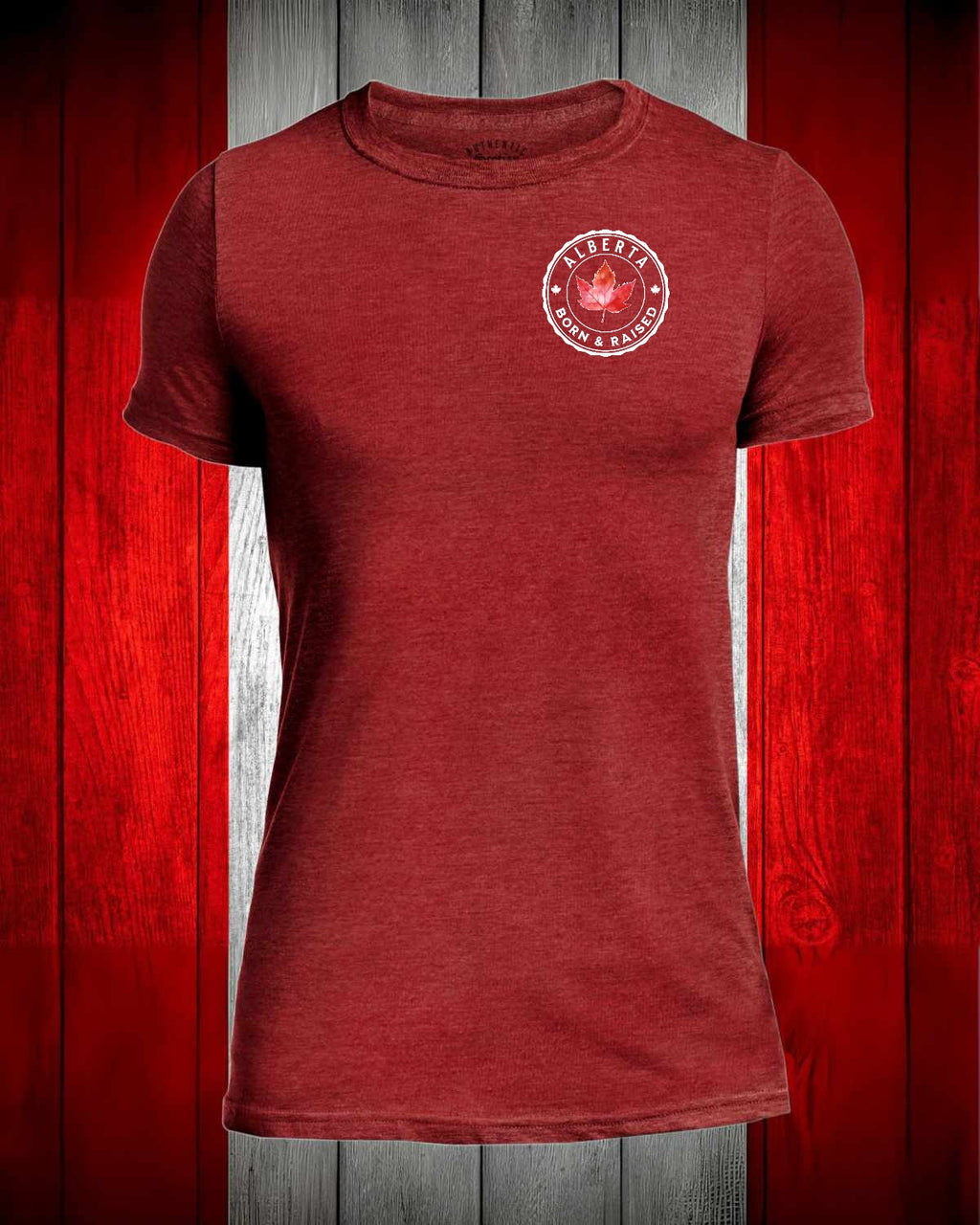 Alberta Born and Raised left chest and back Men's Stanfield's Tee