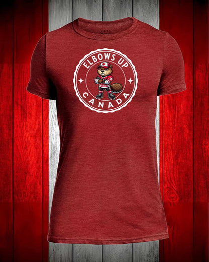 Elbows Up Beaver Full Front Men's Stanfield's Tee