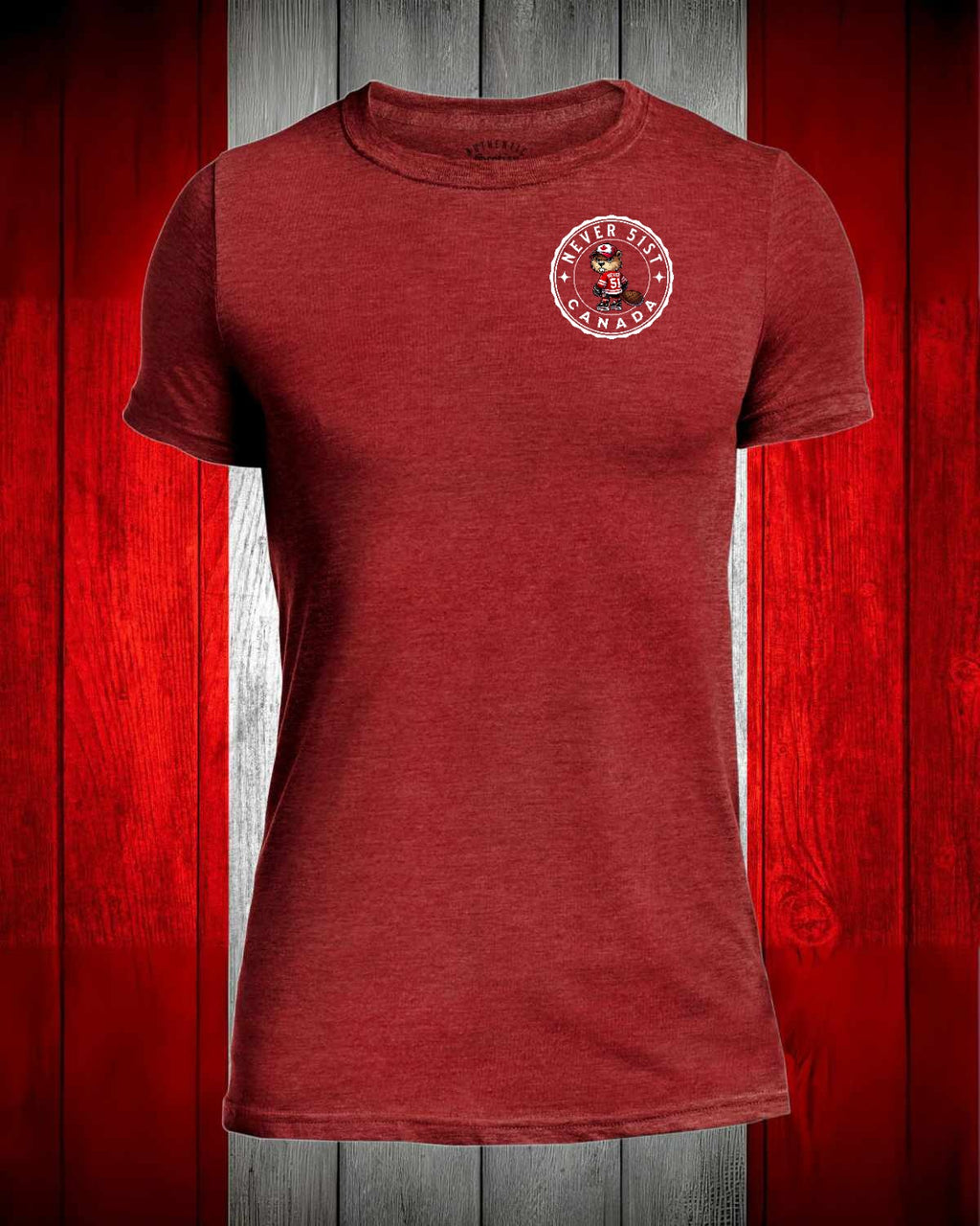 Never 51st Beaver left chest and back Men's Stanfield's Tee