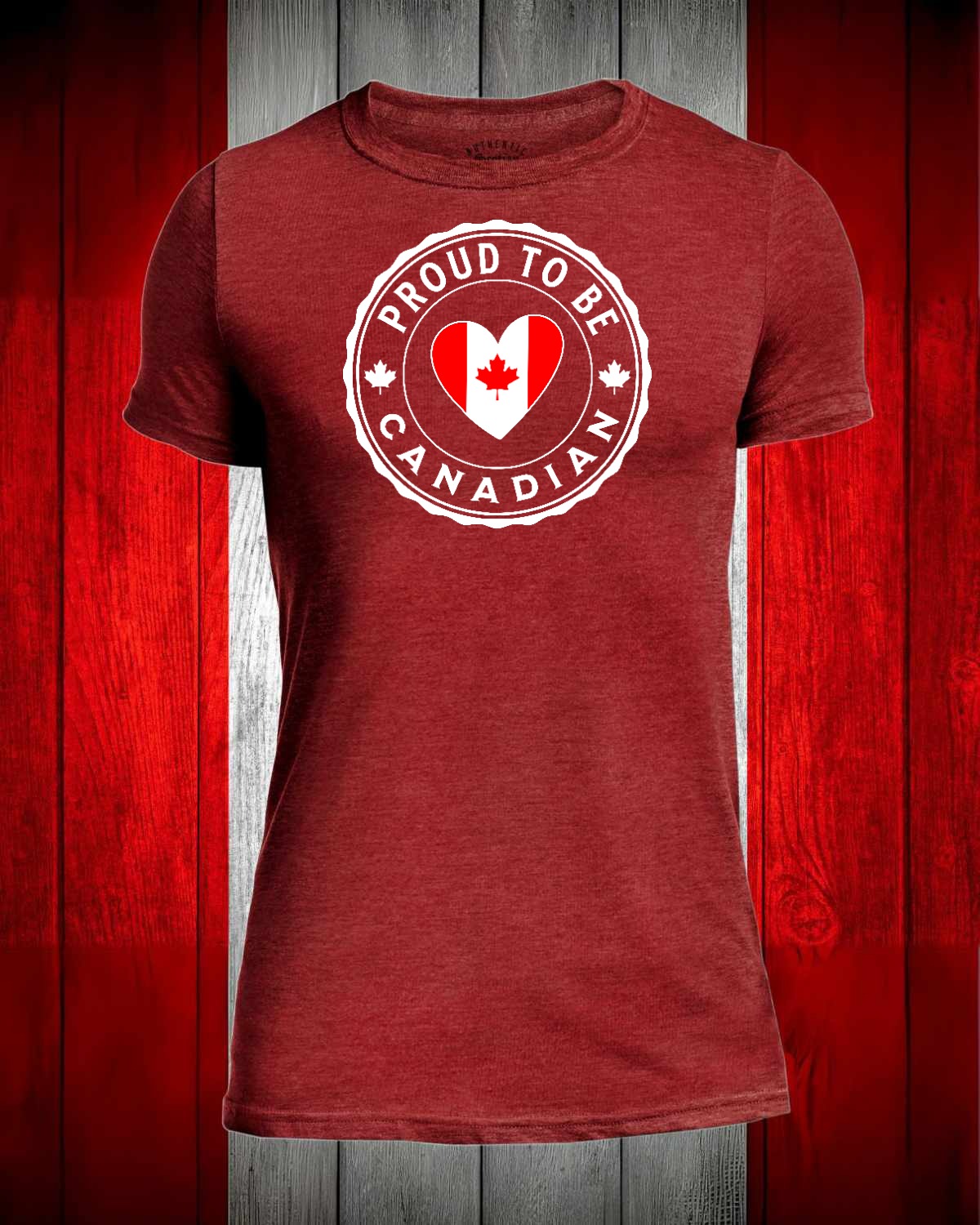 Proud to be Canadian Heart Flag Full Men's Stanfield's Tee