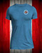 Proud to be Canadian Mountie Beaver Left Chest and Back Men's Stanfield's Tee