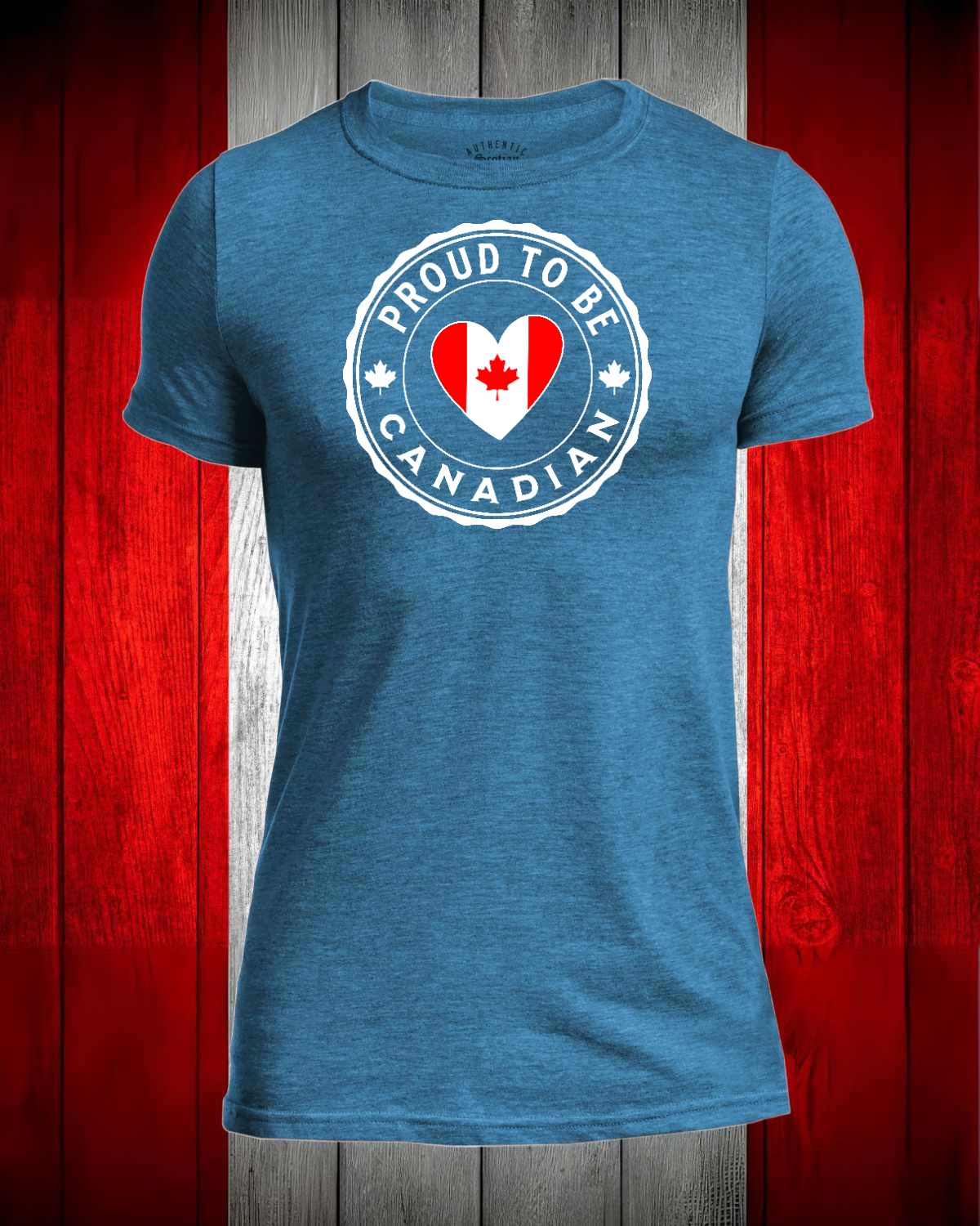 Proud to be Canadian Heart Flag Full Men's Stanfield's Tee