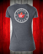 Alberta Canada left chest and back Women's Stanfield's Tee