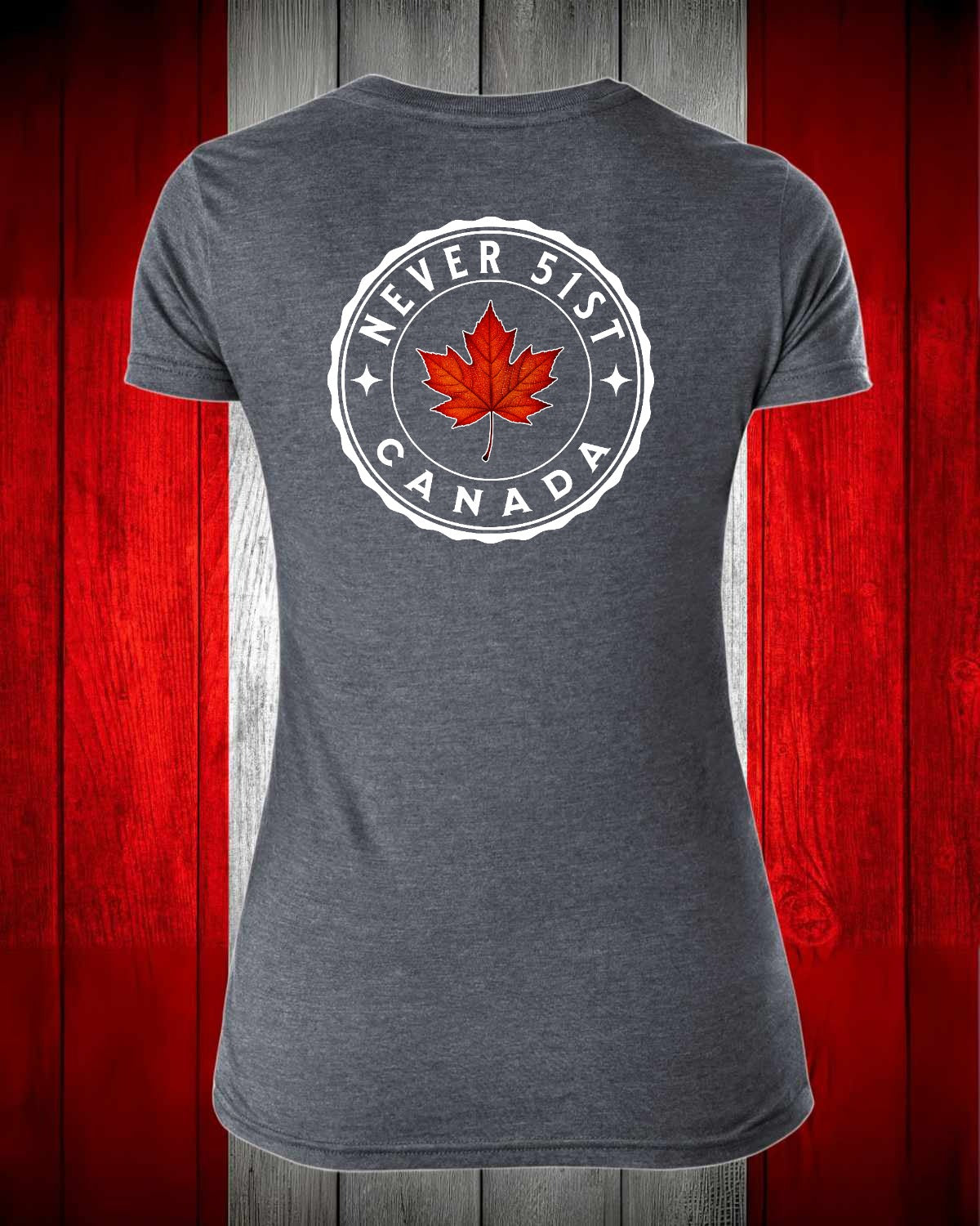 Never 51st Leaf Left Chest and Back Women's V-neck Stanfield's Tee