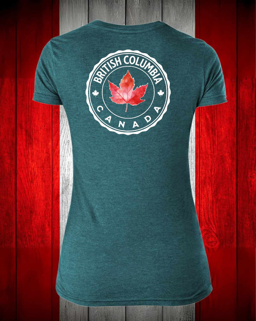 British Columbia Canada left chest and back Women's Stanfield's Tee