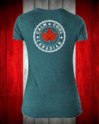 Calm, Cool Canadian Leaf Left Chest And Back Women's V-neck Stanfield's Tee (Copy)