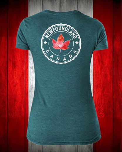 Newfoundland Canada left chest and back Women's Stanfield's Tee