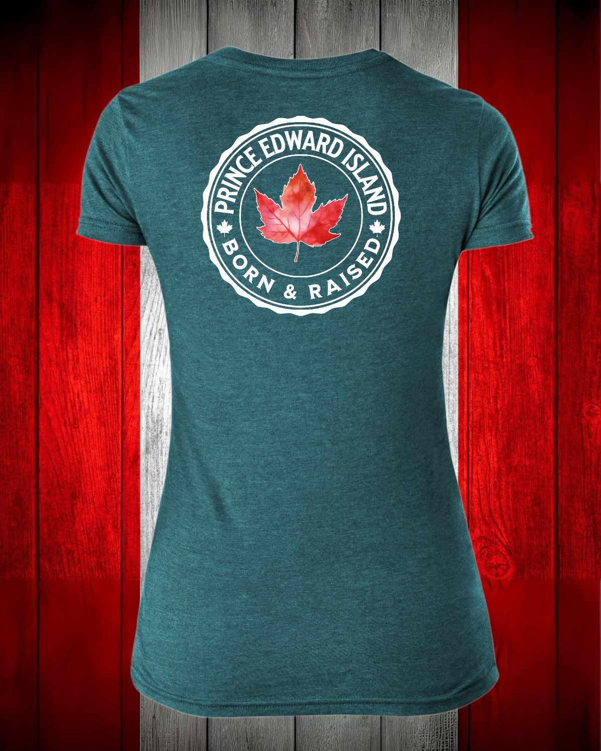 PEI Born and Raised left chest and back Women's Stanfield's Tee