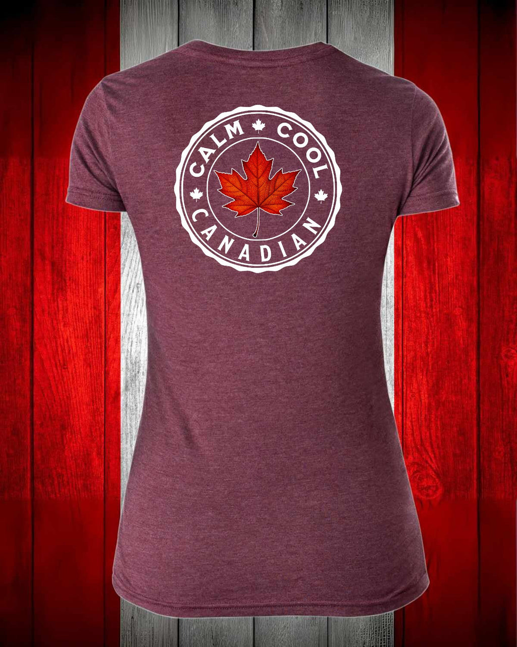 Calm, Cool Canadian Leaf Left Chest And Back Women's V-neck Stanfield's Tee (Copy)