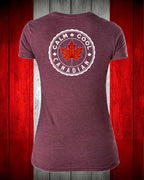 Calm, Cool Canadian Leaf Left Chest And Back Women's V-neck Stanfield's Tee (Copy)