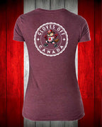 Gloves Off Beaver Left Chest and Back Women's V-neck Stanfield's Tee