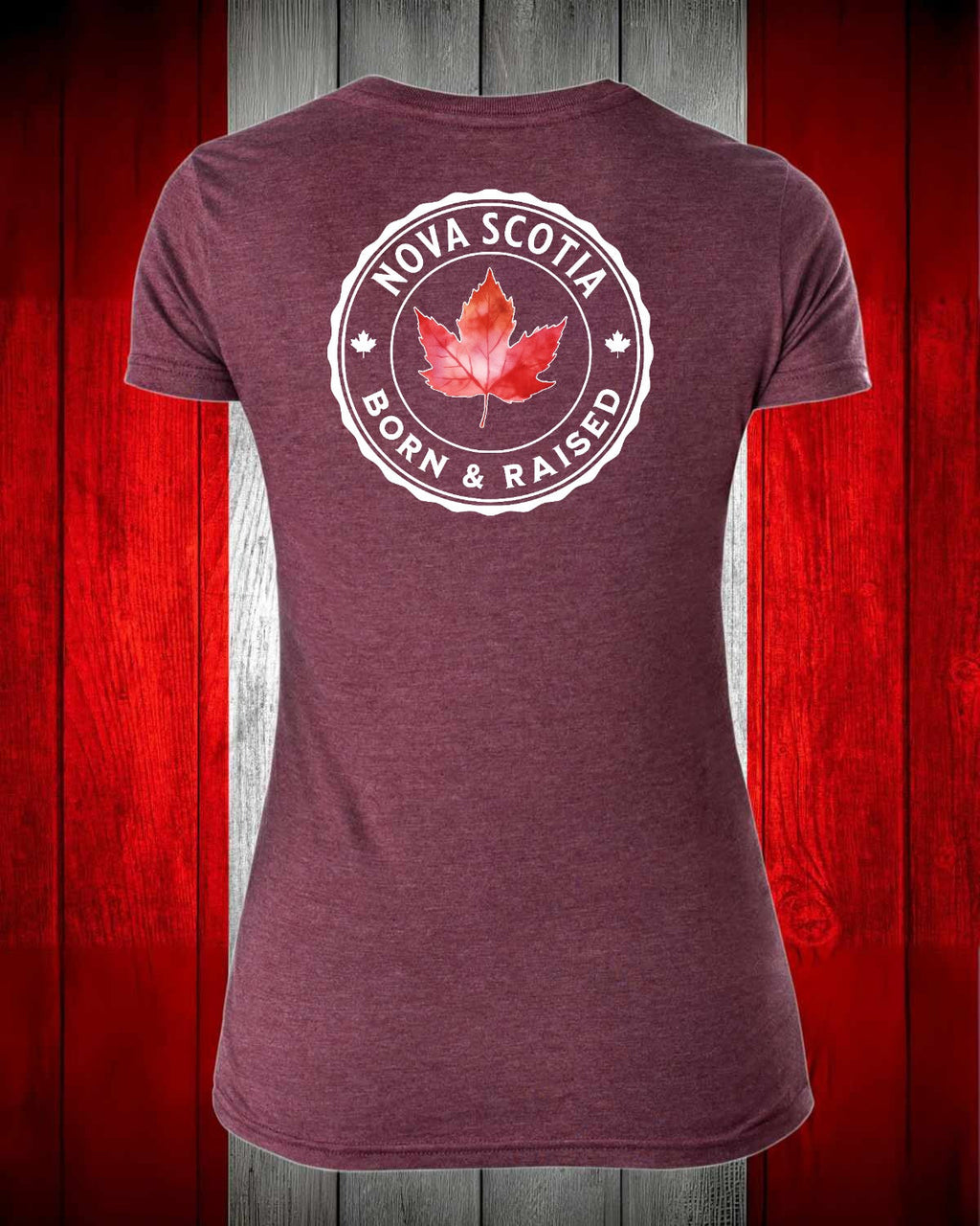NS Born and Raised left chest and back Women's Stanfield's Tee