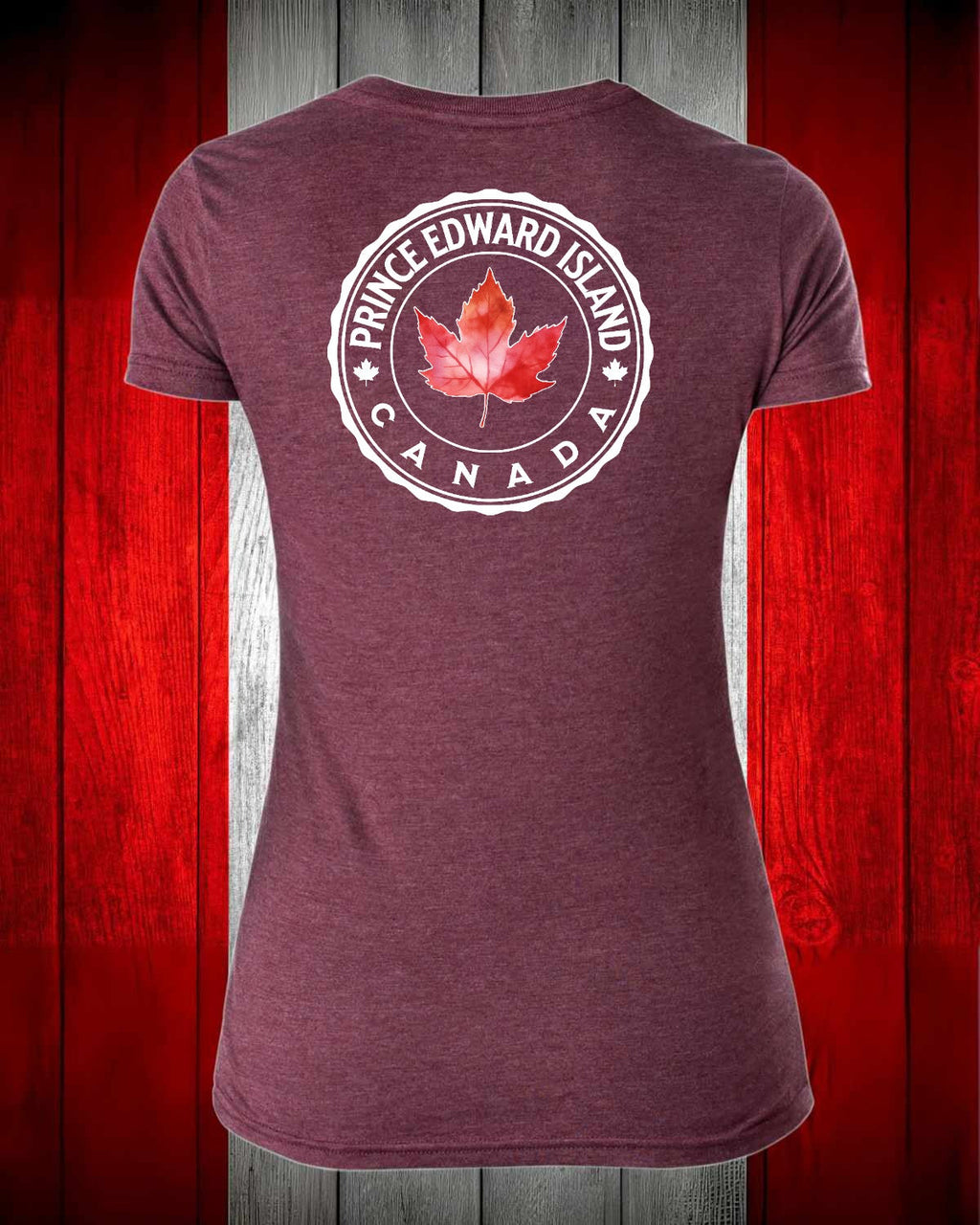 PEI Canada left chest and back Women's Stanfield's Tee