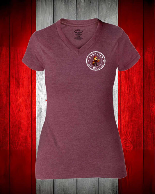 Canadian As Chuck Left Chest  Women's V-neck Stanfield's Tee