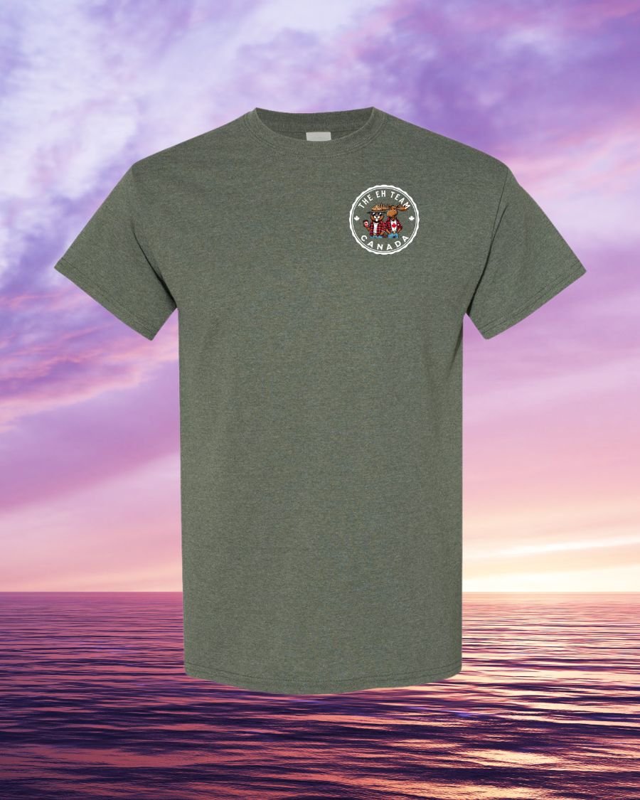 EH! team Left Chest Men's Tee - Gildan Canada (sewn Internationally)