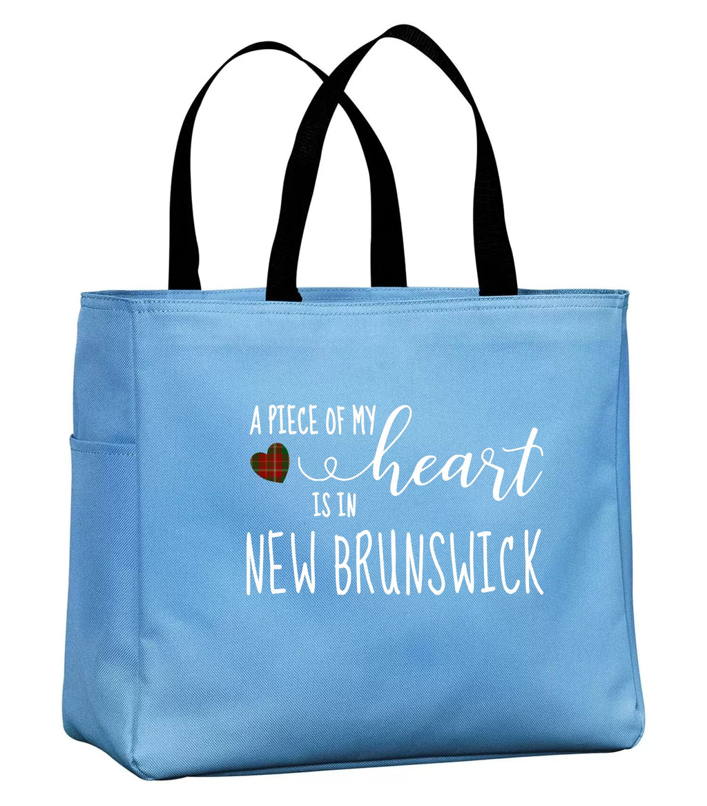A Piece of My Tartan Heart is in New Brunswick Tote Bag in Carolina Blue