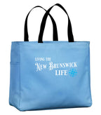 Living the New Brunswick Life Blue Tote Bag in Carolina Blue