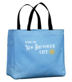 Living the New Brunswick Life Yellow Tote Bag in Carolina Blue