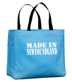 Made In NFLD White Lettering Tote Bag