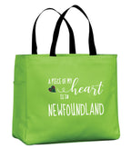 A Piece Of My Heart NFLD Tartan Heart Tote Bag